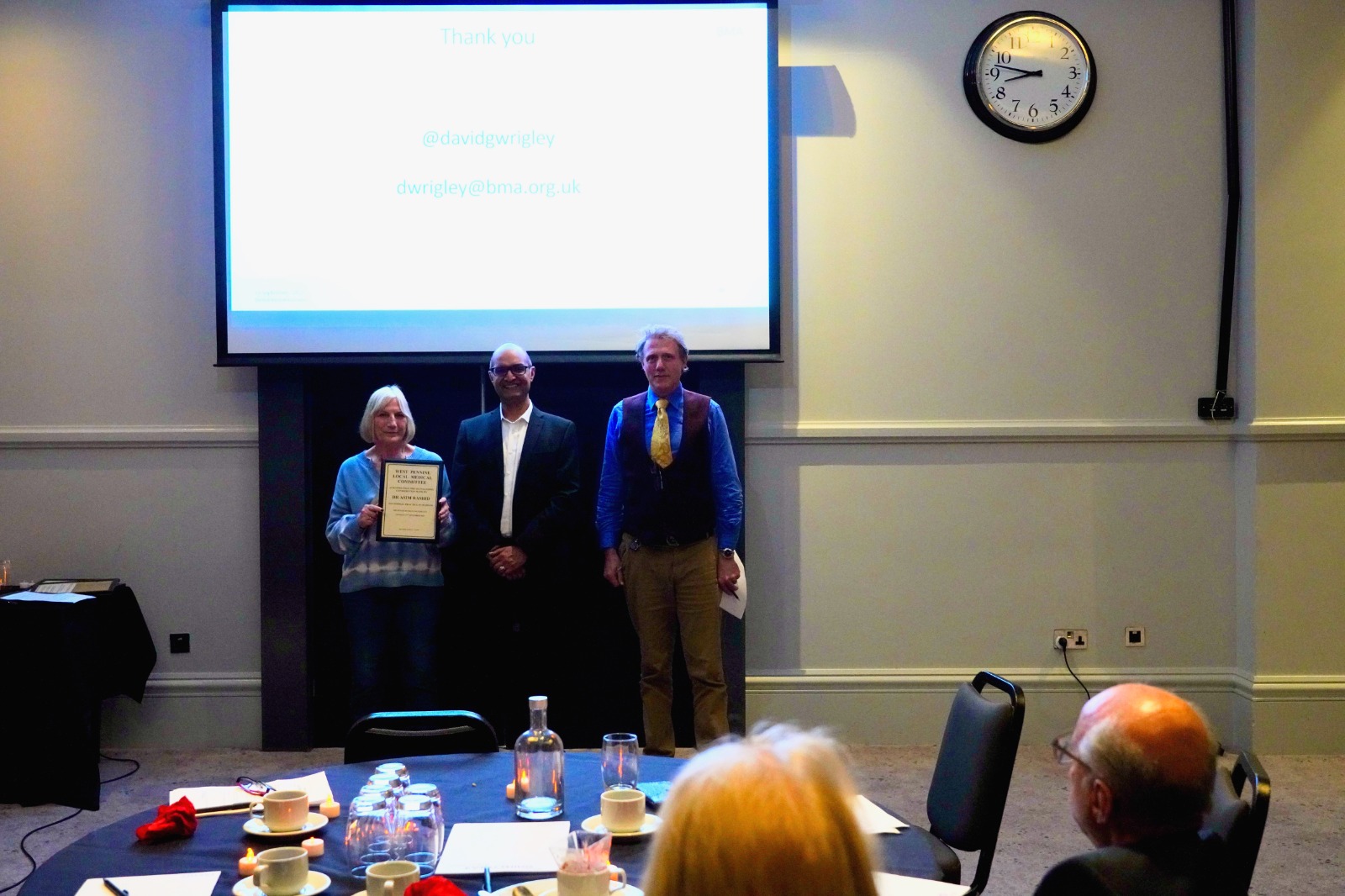 Karen Ogden receiving a GP of Note award on behalf of Dr Rashid Asim Karen Ogden receiving a GP of Note award on behalf of Dr Rashid Asim